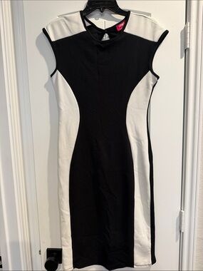 Shasa Black and White Midi Sheath Dress